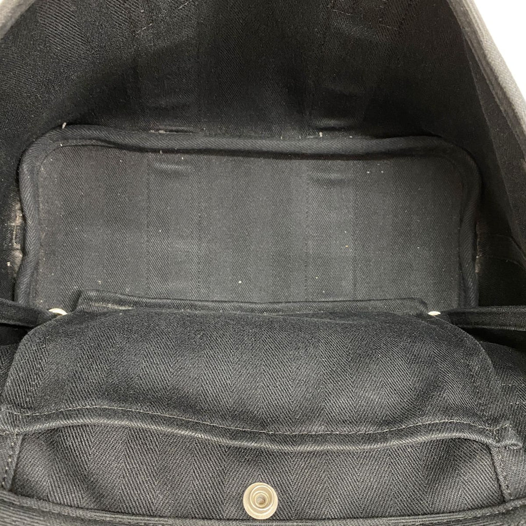 Hermes Tote Bag Valparaiso PM Toile Chevron Black Silver — view 4