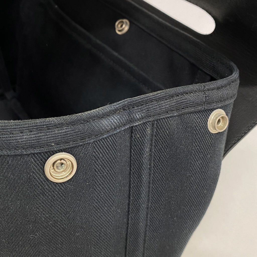 Hermes Tote Bag Valparaiso PM Toile Chevron Black Silver — view 7