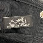 Hermes Tote Bag Valparaiso PM Toile Chevron Black Silver — view 5