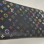 Louis Vuitton Wallet Monogram Multicolor Zippy Noir Grenat — view 8