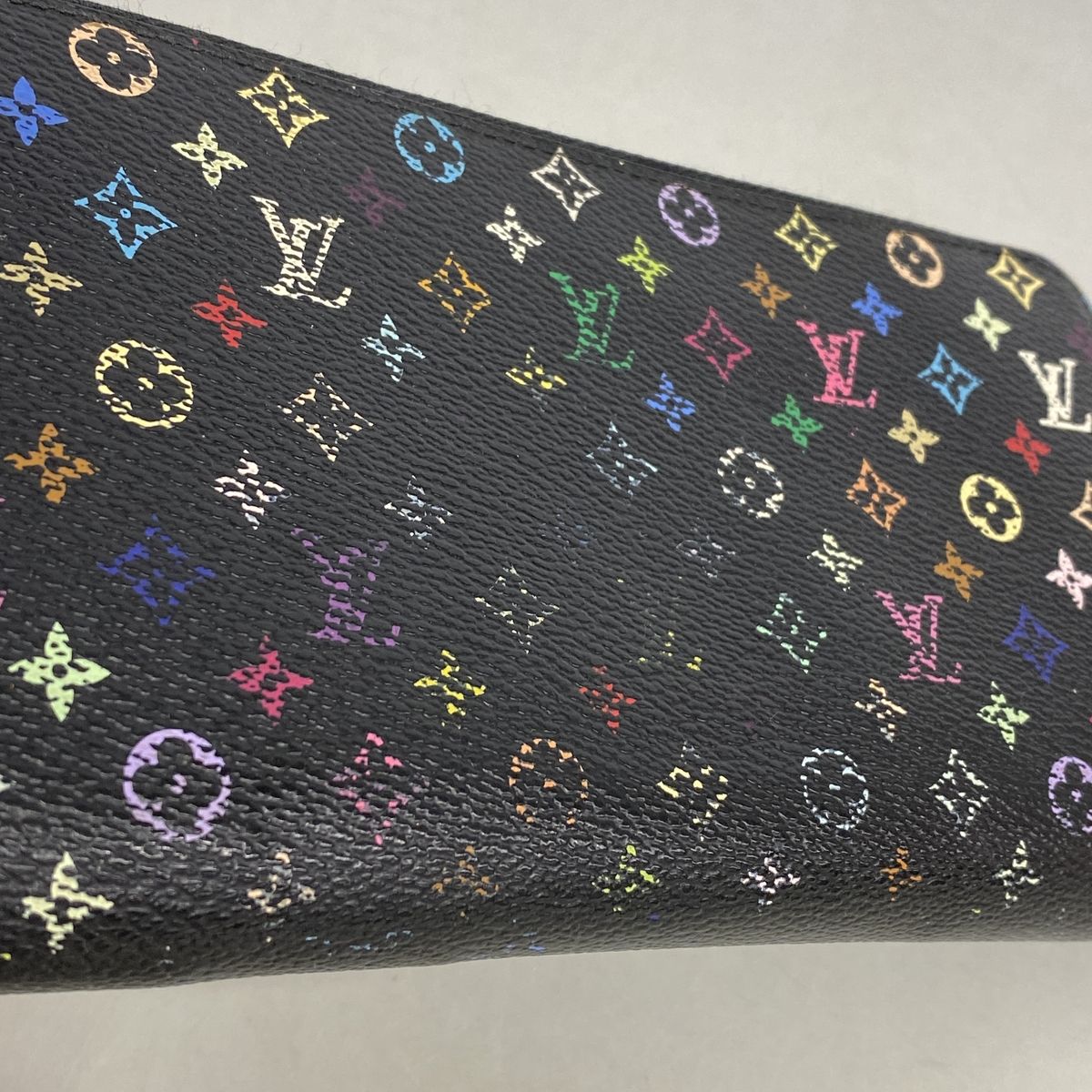Louis Vuitton Wallet Monogram Multicolor Zippy Noir Grenat — view 8