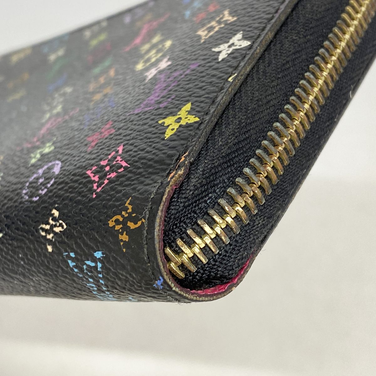 Louis Vuitton Wallet Monogram Multicolor Zippy Noir Grenat — view 5