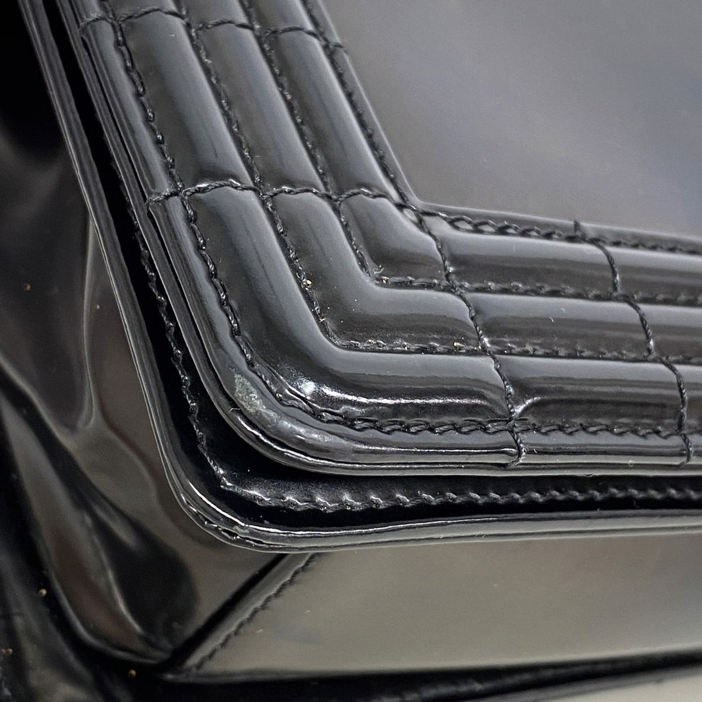Chanel Shoulder Bag Boy Leather Black Silver — view 7