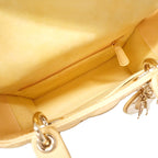 Dior Handbag Cannage Lady Leather Yellow Champagne Gold 2-Way Bag — view 4