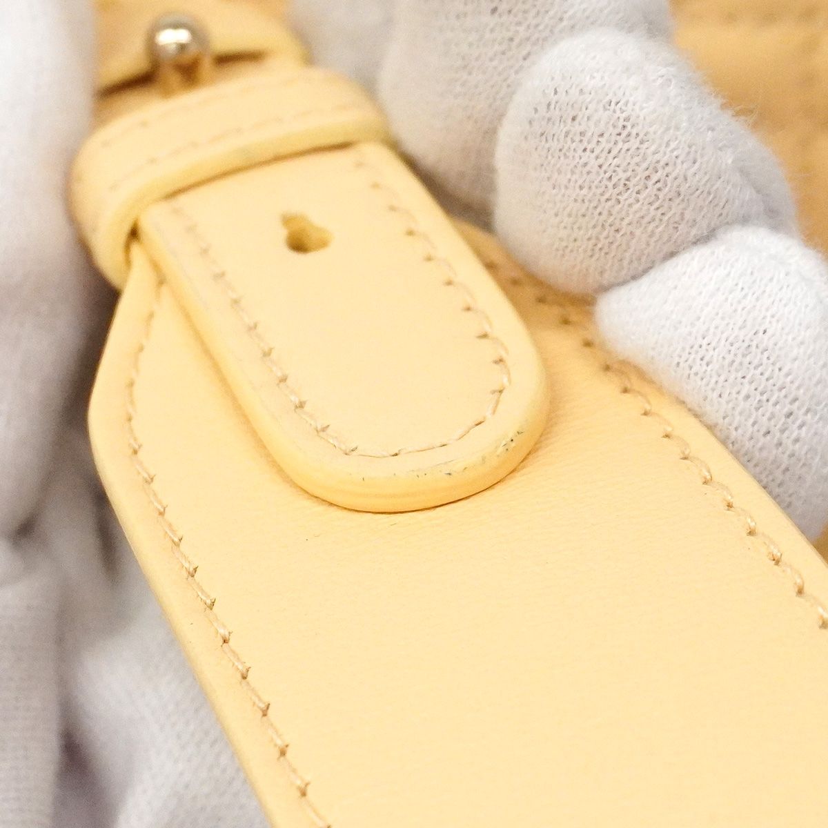 Dior Handbag Cannage Lady Leather Yellow Champagne Gold 2-Way Bag — view 7