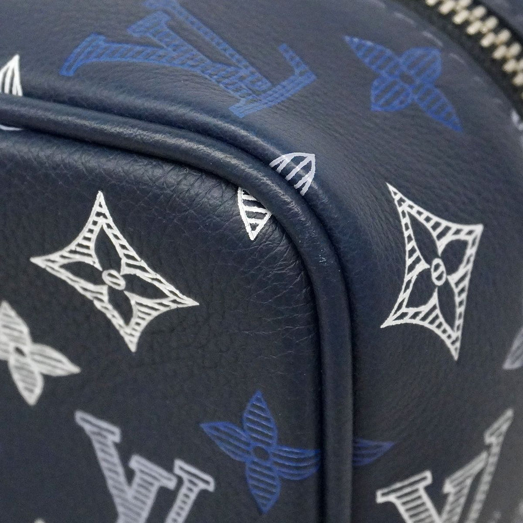 Louis Vuitton Handbag Monogram Shadow Rocker Dopp Kit Navy Blue — view 6