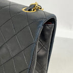 Chanel Shoulder Bag Quilted Lambskin Black Gold — view 6