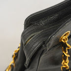 Chanel Chain Tote Bag Triple Coco Caviar Leather Black Gold — view 8