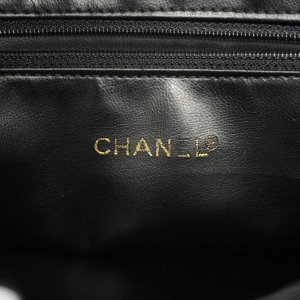 Chanel Chain Tote Bag Triple Coco Caviar Leather Black Gold — view 5