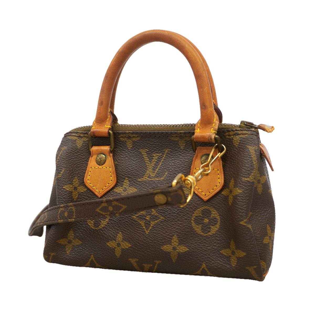 Louis Vuitton Handbag Monogram Mini Speedy Brown 2-Way Bag