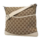 Gucci Shoulder Bag GG Canvas Beige Silver