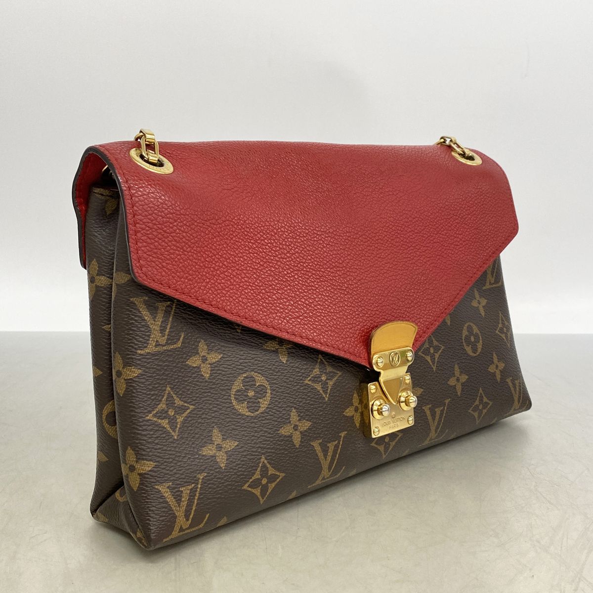Louis Vuitton Shoulder Bag Monogram Pallas Chain Brown Cerise — view 2