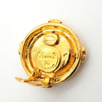 Chanel Earrings Vintage CC Logo Round Circle Gold Plated — view 4