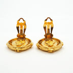 Chanel Earrings Vintage CC Logo Round Circle Gold Plated — view 6