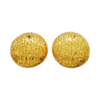 Chanel Earrings Vintage Logo Round Circle Gold Plated