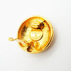 Chanel Earrings Vintage Logo Round Circle Gold Plated — view 4