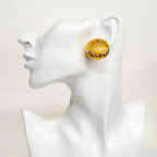 Chanel Earrings Vintage Logo Round Circle Gold Plated — view 5