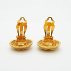 Chanel Earrings Vintage CC Logo Round Circle Gold Plated — view 6