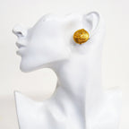 Chanel Earrings Vintage CC Logo Round Circle Gold Plated — view 5