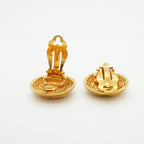 Chanel Earrings Vintage CC Logo Round Circle Gold Plated — view 3