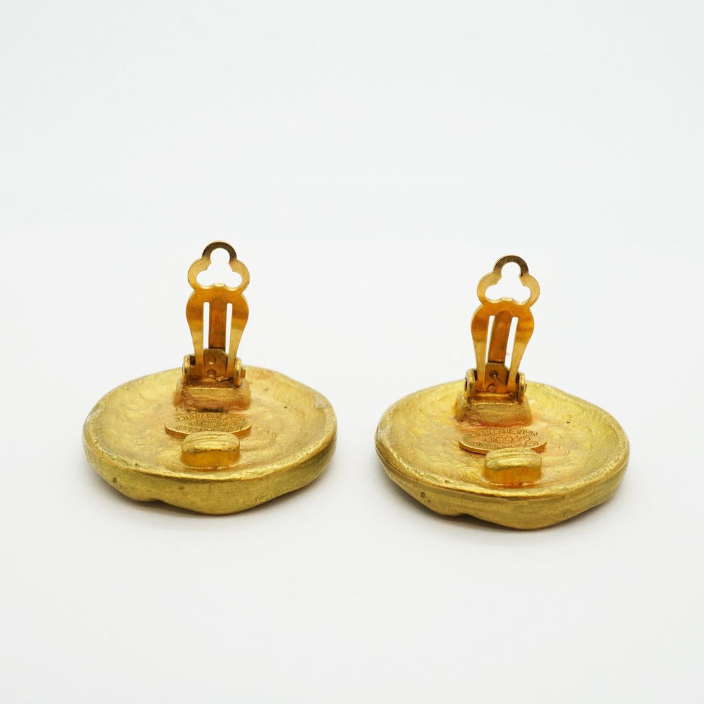 Chanel Earrings Vintage CC Logo Gold Plated — view 6