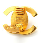 Chanel Earrings Vintage CC Logo Turnlock Gold Plated — view 4