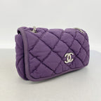 Chanel Shoulder Bag Bubble Quilt Nylon Purple Silver — view 2