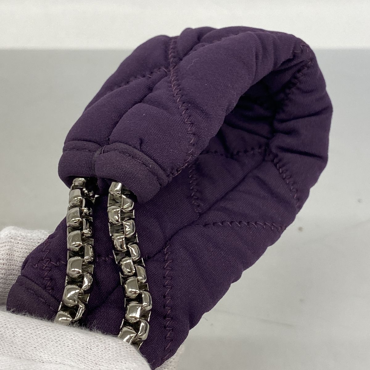 Chanel Shoulder Bag Bubble Quilt Nylon Purple Silver — view 8