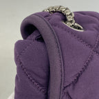 Chanel Shoulder Bag Bubble Quilt Nylon Purple Silver — view 7