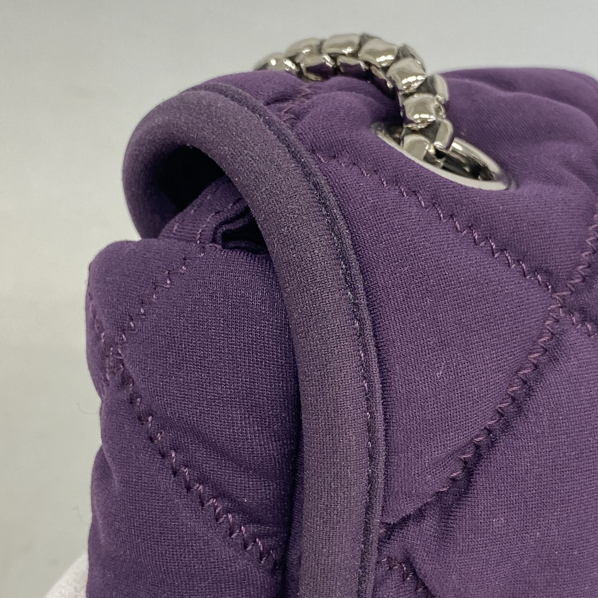 Chanel Shoulder Bag Bubble Quilt Nylon Purple Silver — view 7