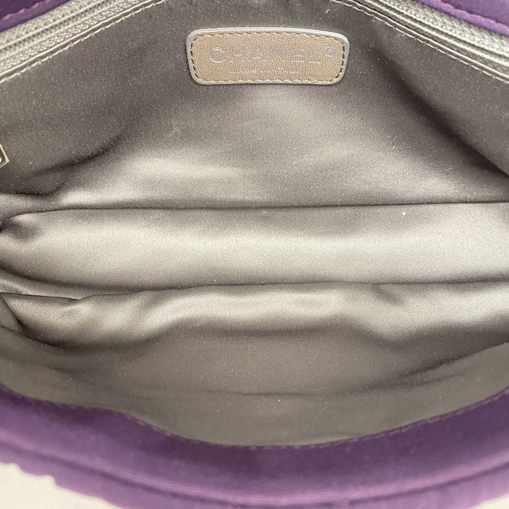 Chanel Shoulder Bag Bubble Quilt Nylon Purple Silver — view 4