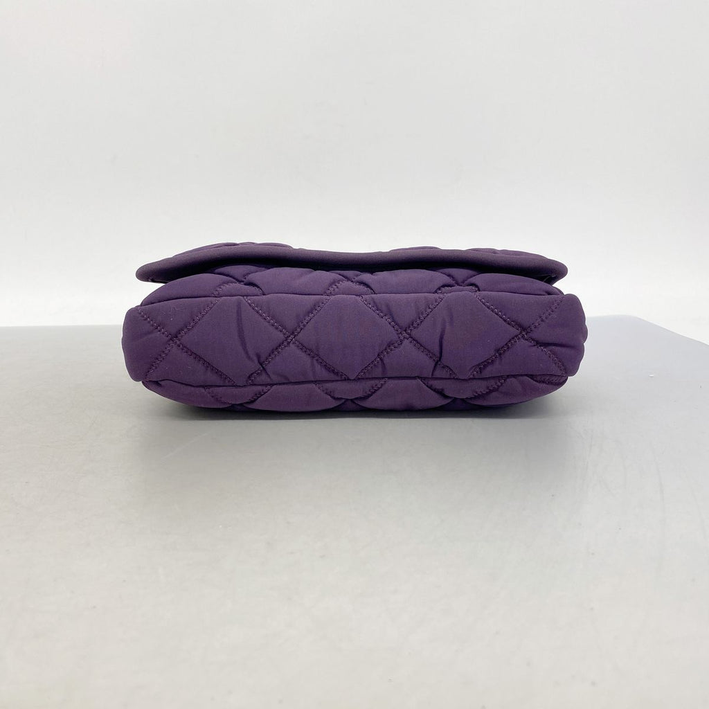 Chanel Shoulder Bag Bubble Quilt Nylon Purple Silver — view 3