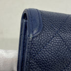 Chanel Card Case Filigree Caviar Leather Navy Gold — view 6