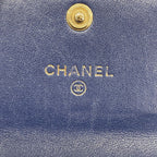 Chanel Card Case Filigree Caviar Leather Navy Gold — view 4