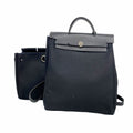 Hermes Backpack Herbag a Dos MM Toile Officier Black Silver