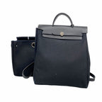 Hermes Backpack Herbag a Dos MM Toile Officier Black Silver