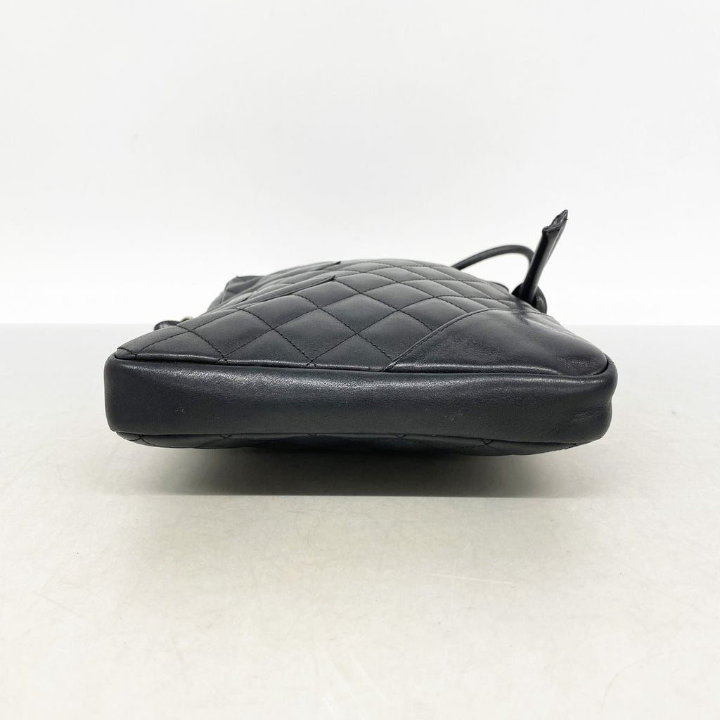 Chanel Shoulder Bag Cambon Lambskin Black Silver — view 3