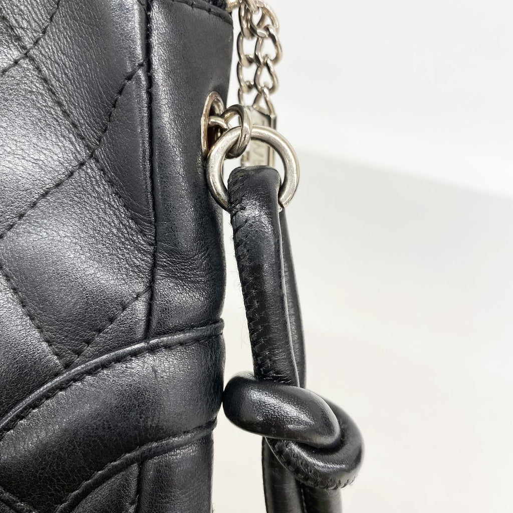 Chanel Shoulder Bag Cambon Lambskin Black Silver — view 8