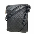 Chanel Shoulder Bag Cambon Lambskin Black Silver