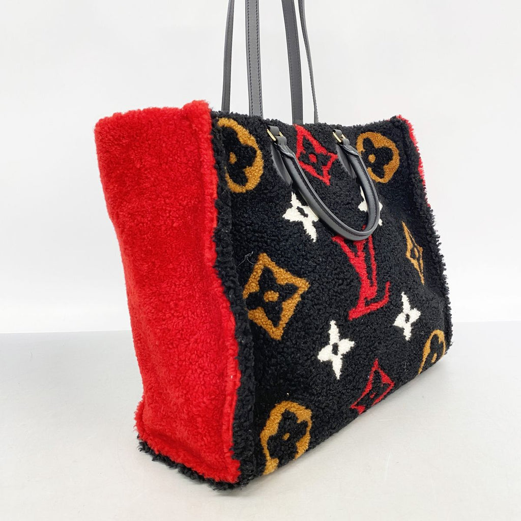 Louis Vuitton Tote Bag Monogram Teddy On The Go GM Black Red — view 2