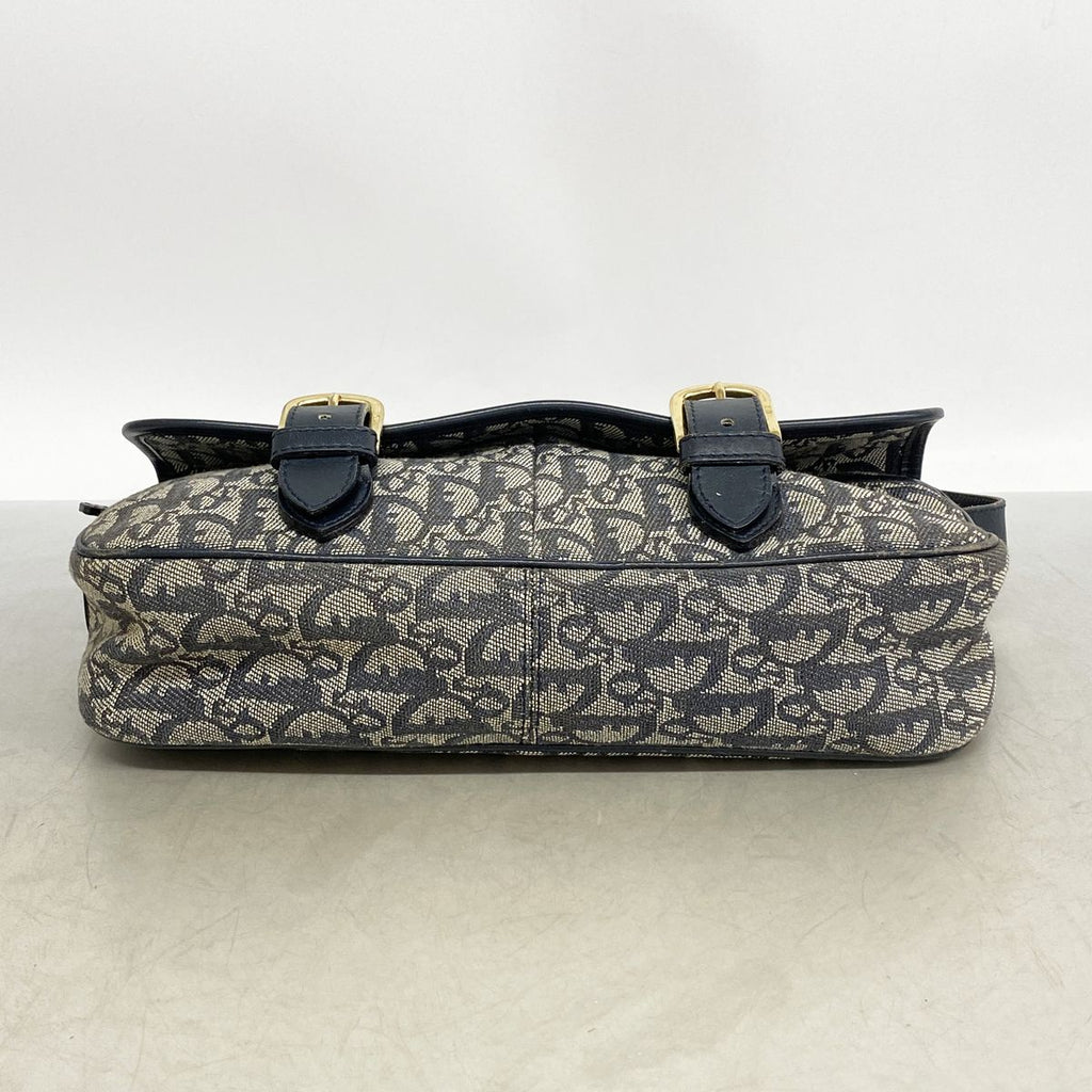 Dior Shoulder Bag Trotter Canvas Navy Gold — view 3
