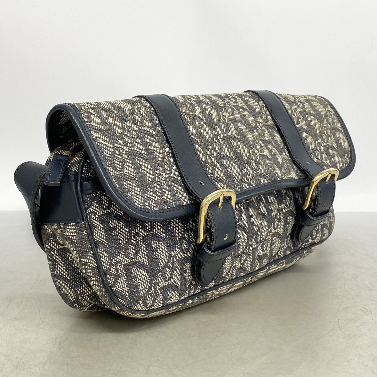 Dior Shoulder Bag Trotter Canvas Navy Gold — view 2