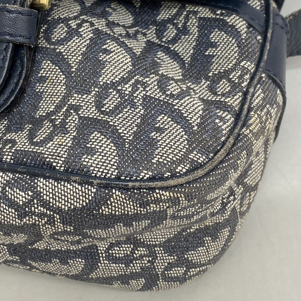 Dior Shoulder Bag Trotter Canvas Navy Gold — view 8