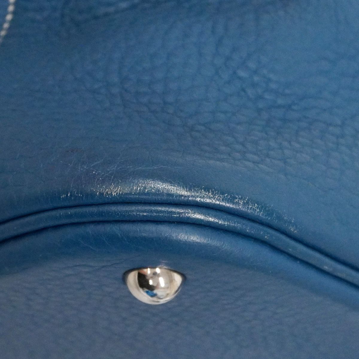 Hermes Handbag Bolide 35 Taurillon Clemence Blue Thalassa Silver 2-Way Bag — view 6