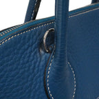 Hermes Handbag Bolide 35 Taurillon Clemence Blue Thalassa Silver 2-Way Bag — view 8