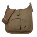 Hermes Shoulder Bag Evelyne Taurillon Clemence Etoupe Silver