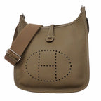 Hermes Shoulder Bag Evelyne Taurillon Clemence Etoupe Silver