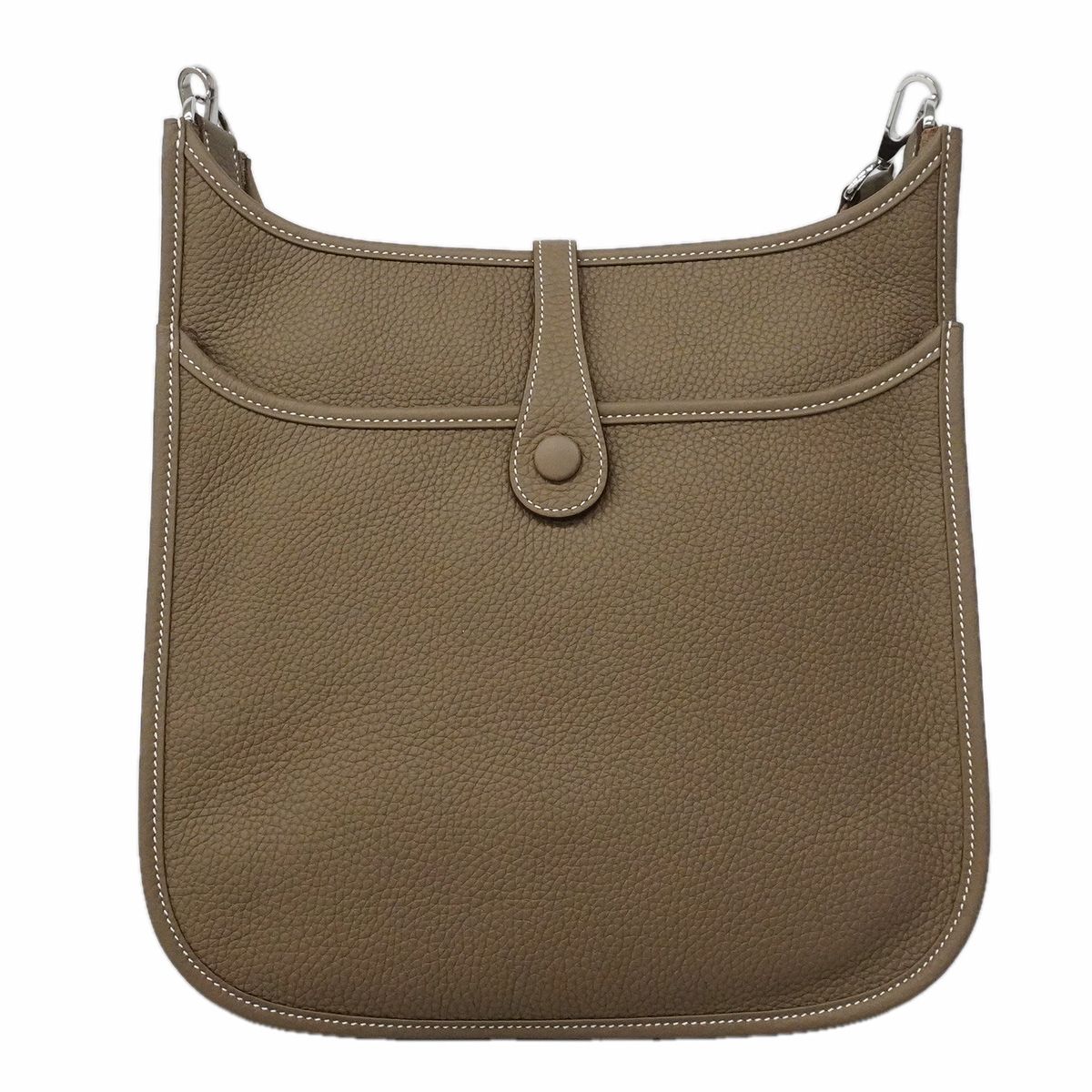 Hermes Shoulder Bag Evelyne Taurillon Clemence Etoupe Silver — view 6