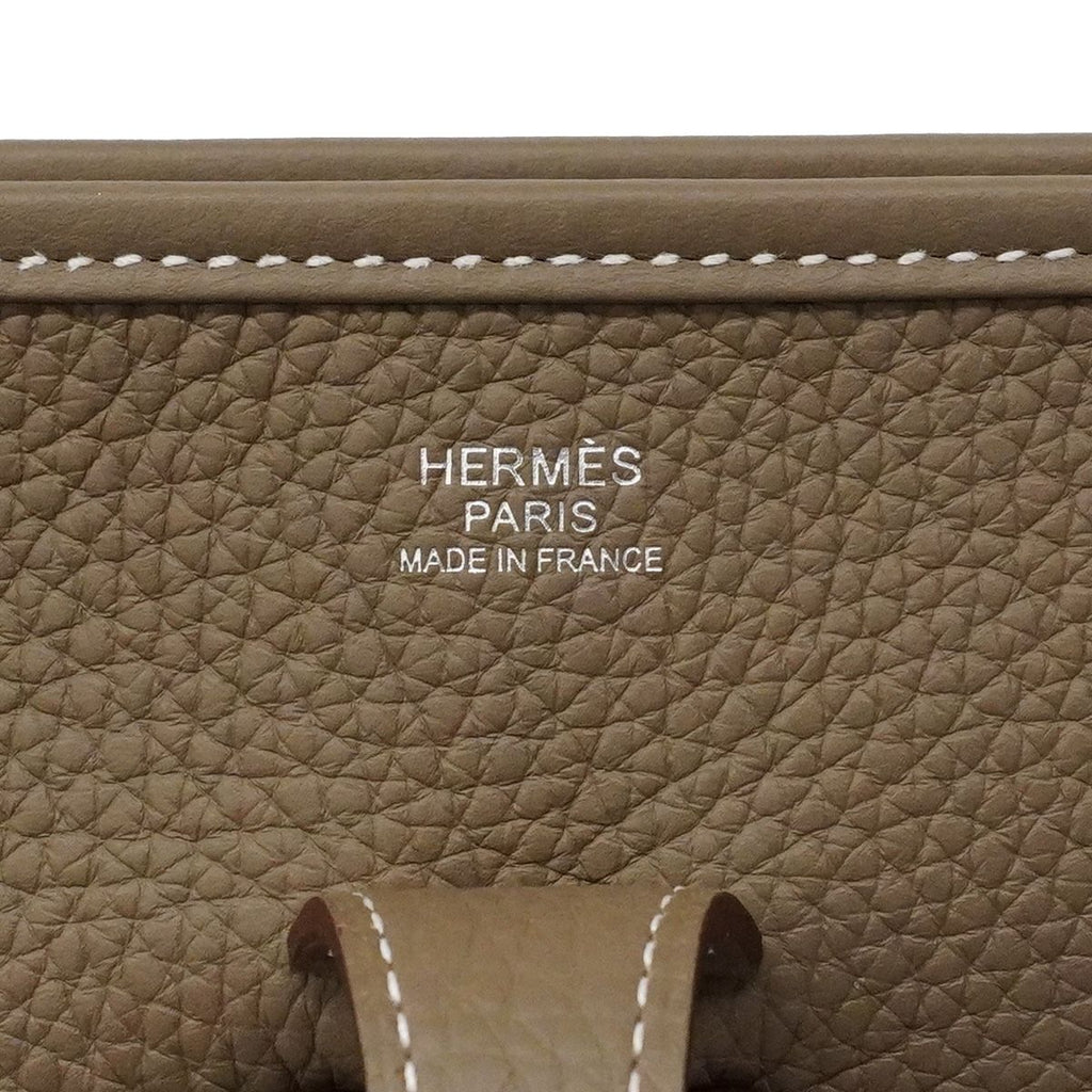 Hermes Shoulder Bag Evelyne Taurillon Clemence Etoupe Silver — view 5