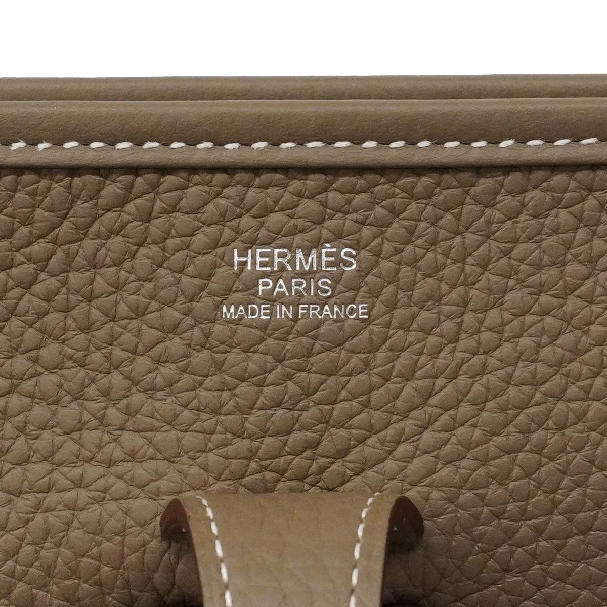 Hermes Shoulder Bag Evelyne Taurillon Clemence Etoupe Silver — view 5